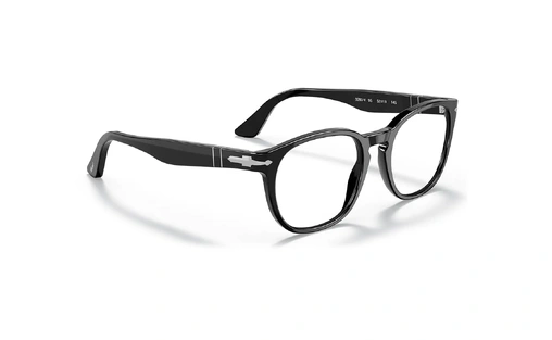 عینک طبی کائوچویی مشکی رنگ پرسول - زاویه سه رخ