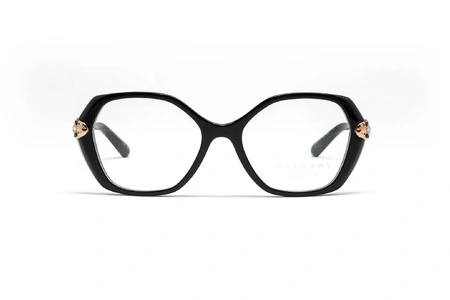 عینک طبی فوق لاکچری روکش طلای لیمیتد ادیشن دسته طلایی بدنه مشکی بولگاری - عکاسی وحدت - زاویه سه رخ