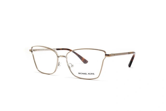 عینک طبی زنانه گربه ای رنگ نوک مدادی فلزی مایکل کورس - عکاسی وحدت - زاویه سه رخ