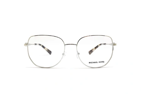 عینک طبی زنانه پروانه ای رنگ نقره ای فلزی مایکل کورس - عکاسی وحدت - زاویه رو به رو