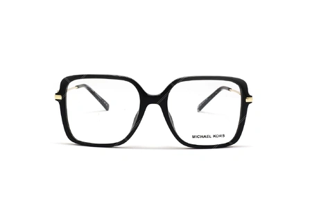 عینک طبی زنانه مربعی رنگ مشکی کائوچویی مایکل کورس - عکاسی وحدت - زاویه رو به رو