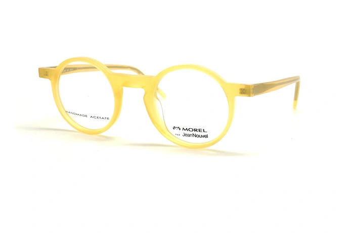 عینک طبی گرد کائوچویی جین نوول - رنگ زرد - عکس زاویه سه رخ