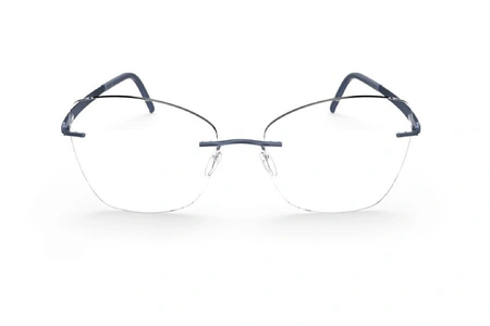 عینک طبی زنانه گریف سیلوئت - رنگ سورمه ای با شیپ گربه ای - عکس زاویه روبرو