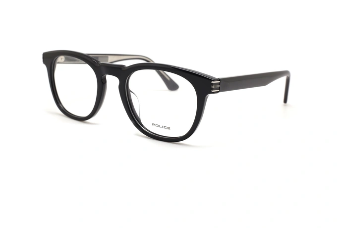 عینک طبی پلیس فریم کائوچویی شبه مربعی مشکی - عکس از زاویه سه رخ