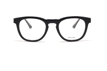 عینک طبی پلیس فریم کائوچویی شبه مربعی مشکی - عکس از زاویه روبرو