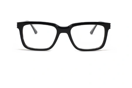 عینک طبی پلیس فریم کائوچویی مربعی ضخیم مشکی - عکس از زاویه روبرو