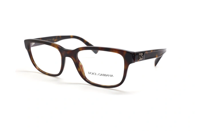 عینک طبی دولچه و گابانا فریم کائوچویی مستطیلی رنگ قهوه ای هاوانا - عکس از زاویه سه رخ