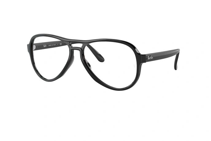 عینک طبی ری بن فریم کائوچویی خلبانی مشکی - عکس از زاویه سه رخ 