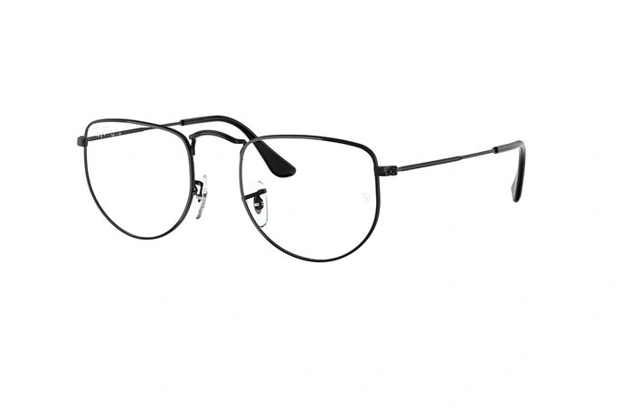 عینک طبی ری بن فریم فلزی زاویه دار چند ضلعی مشکی - عکس از زاویه سه رخ