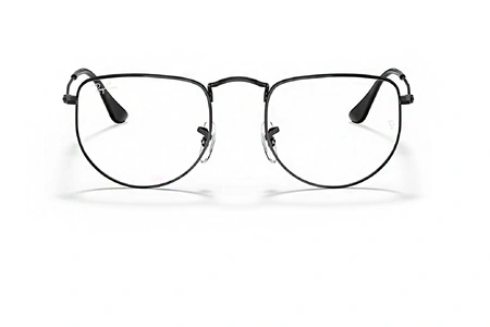 عینک طبی ری بن فریم فلزی زاویه دار چند ضلعی مشکی - عکس از زاویه روبرو
