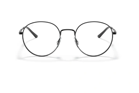 عینک طبی ری بت فریم فلزی گرد رنگ مشکی - عکس از زاویه روبرو
