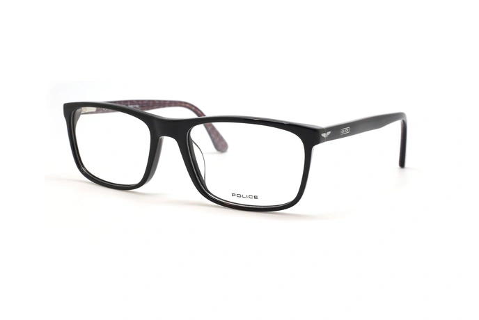  عینک طبی پلیس فریم کائوچویی مشکی مستطیلی - عکس از زاویه سه رخ