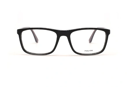  عینک طبی پلیس فریم کائوچویی مشکی مستطیلی - عکس از زاویه روبرو 