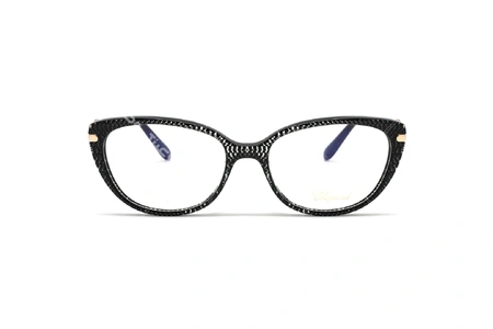 عینک طبی شوپارد کائوچویی مشکی روکش طلا - زاویه روبرو - عکاسی وحدت