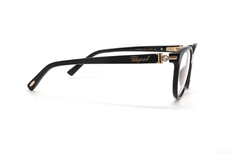 عینک طبی زنانه شوپارد فریم کائوچویی گربه ای مشکی نگین دار - عکس از زاویه کنار