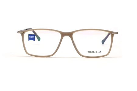 عینک طبی تیتانیوم مستطیلی زایس ZEISS ZS20017  - رنگ قهوه ای روشن و تیره - عکس زاویه روبرو