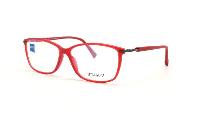 عینک طبی کائوچویی-تیتانیوم زایس ZEISS ZS10008 - قرمز - زاویه سه رخ 