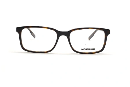 عینک طبی مون بلان فریم کائوچویی مستطیلی رنگ قهوه ای هاوانا - عکس از زاویه روبرو