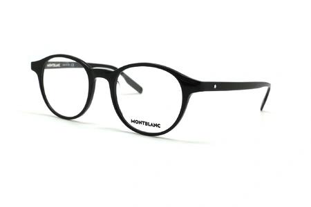 عینک طبی کاپوچویی گرد مون بلان رنگ مشکی - عکس از زاویه سه رخ