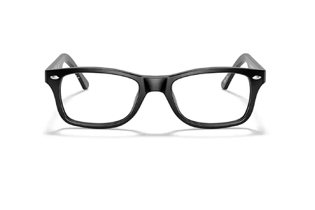 عینک طبی کائوچویی مستطیلی ری بن فریم مشکی - عکس از زاویه روبرو