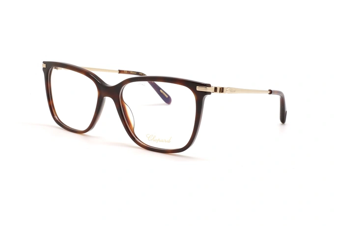 عینک طبی کائوچویی فلزی شوپارد- بدنه قهوه ای هاوانا دسته فلزی طلایی - زاویه سه رخ