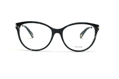 عینک طبی مشکی طلایی دسته فلزی بدنه کائوچو پلیس - عکاسی وحدت - زاویه روبرو