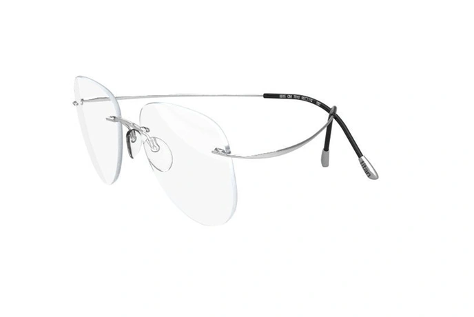 عینک طبی گریف سیلوئت - 5515 Silhouette TMA - نقره ای - عکاسی وحدت - زاویه سه رخ 