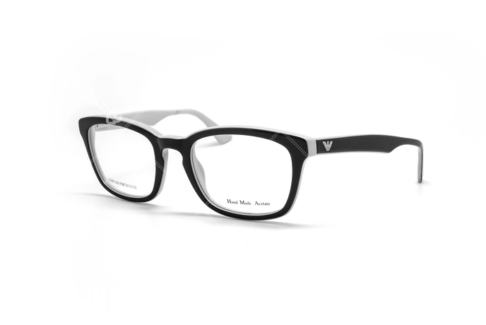 عینک طبی مربعی امپریو آرمانی - Emporio Armani EA9673 - مشکی سفید - عکاسی وحدت - زاویه سه رخ 