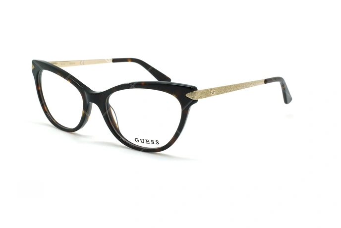عینک طبی گربه ای گس - GUESS GU2683 - قهوه ای هاوانا - عکاسی وحدت - زاویه سه رخ 