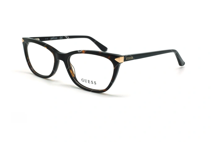 عینک طبی گربه ای گس - GUESS GU2668 - قهوه ای هاوانا - عکاسی وحدت - زاویه سه رخ