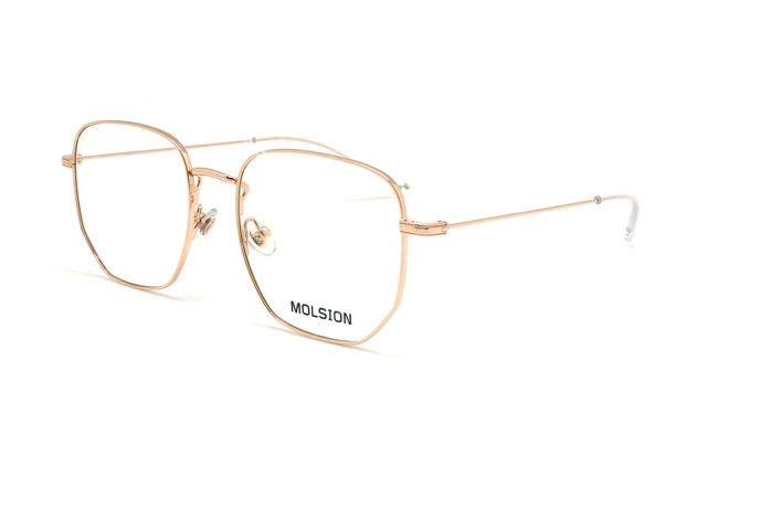 عینک طبی چند ضلعی مولسیون - MOLSION MJ7086 - شامپاینی - عکاسی وحدت - زاویه سه رخ