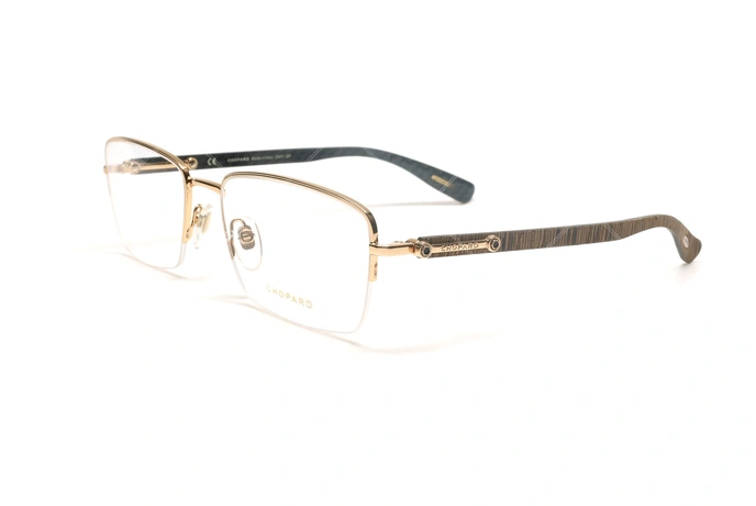 عینک طبی زیر گریف دسته چوبی شوپارد - CHOPARD VCHB54 - عکاسی وحدت - عکس زاویه سه رخ