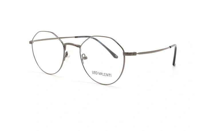 عینک طبی چندضلعی لئوولنتی - LEO VALENTI LV447 - فریم نقره ای  - عکاسی وحدت - عکس زاویه سه رخ