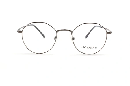 عینک طبی چندضلعی لئوولنتی - LEO VALENTI LV447 - فریم نقره ای  - عکاسی وحدت - عکس زاویه روبرو