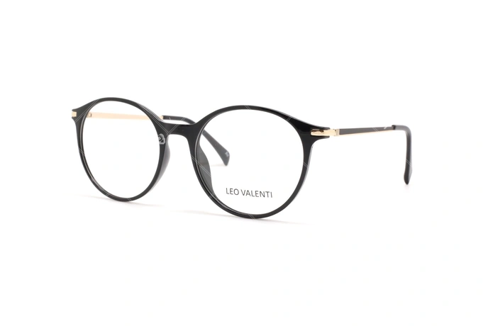 عینک طبی گرد لئو ولنتی - LEO VALENTI LV443 - عکاسی وحدت -  عکس زاویه سه رخ