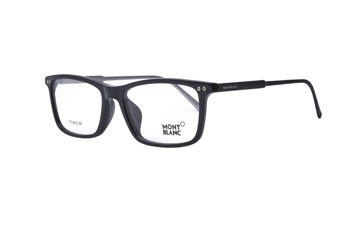 عینک  طبی کائوچویی مون بلان - MONTBLAC MB615 - فریم کائوچویی مشکی - اپتیک وحدت - عکس زاویه سه رخ