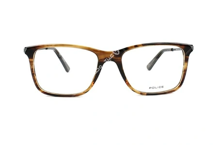 عینک طبی پلیس - POLICE VPL563- رنگ فریم قهوه ای هاوانا- اپتیک وحدت - عکس از روبرو