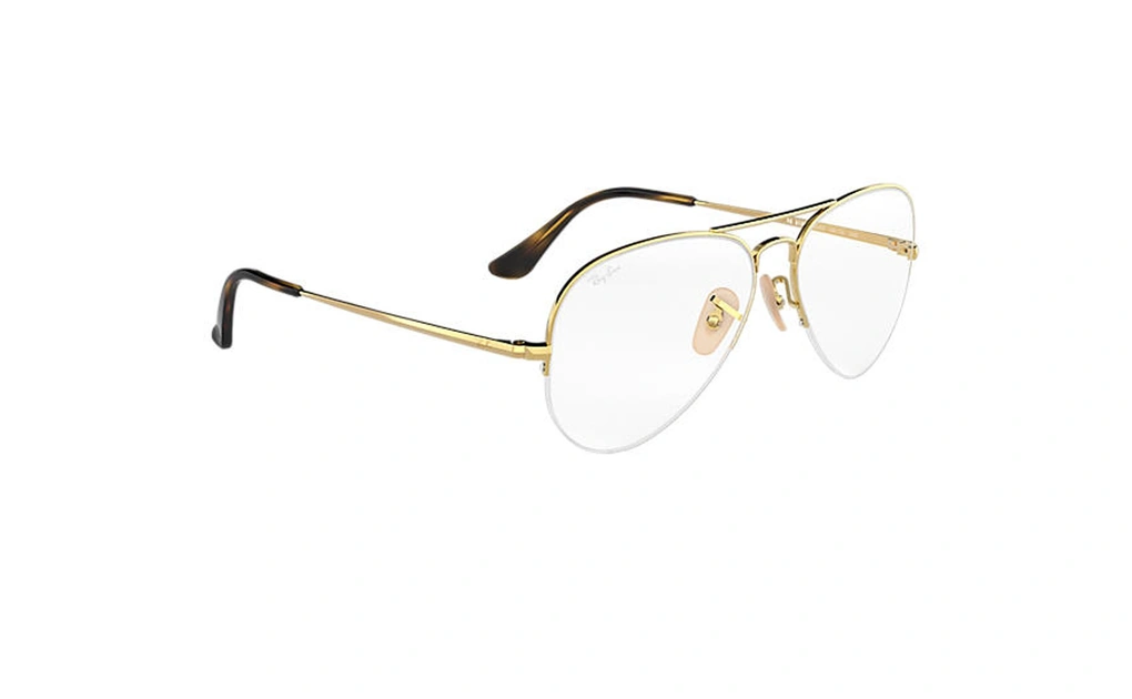 عینک طبی زیرگریف خلبانی ری بن - رنگ طلایی - زاویه سه رخ