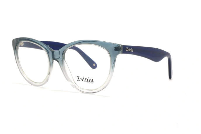 عینک طبی گربه ای آبی رنگ زینیا Z8125 005/GG - عکاسی وحدت - زاویه سه رخ