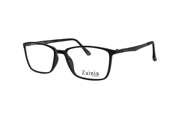 زینیا عینک طبی مشکی مستطیلی شکل - زاویه سه رخ