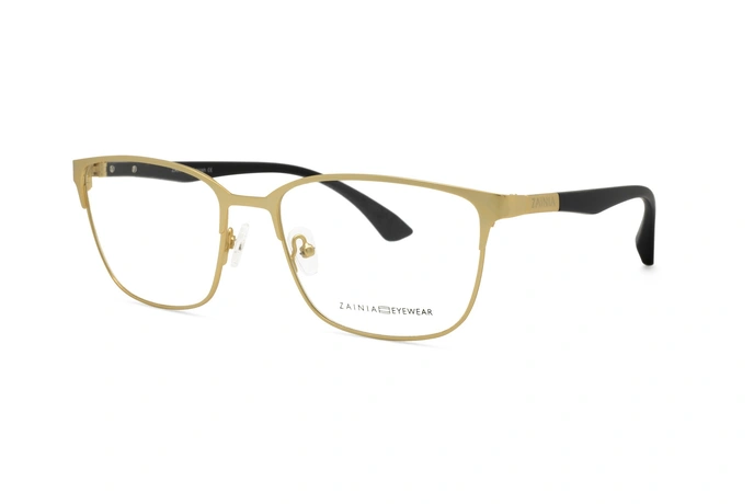 عینک طبی زینیا مربعی شکل طلایی رنگ - زاویه سه رخ