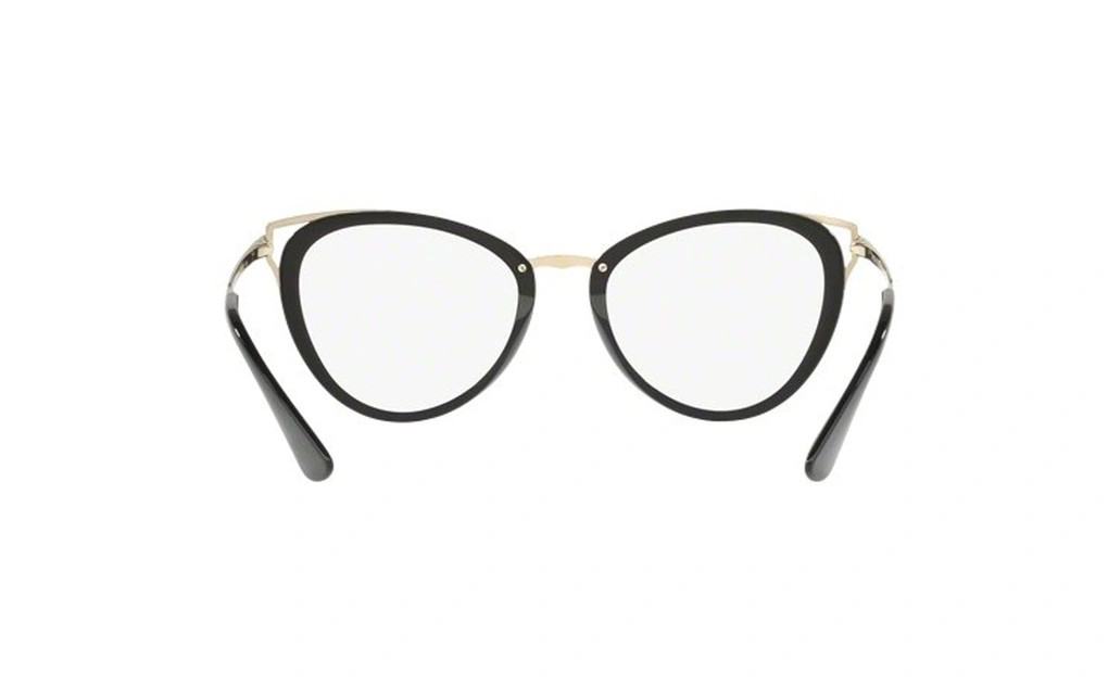 عینک طبی گربه ای مشکی طلایی پرادا - زاویه داخل