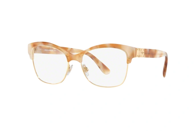 عینک طبی طرح کلاب مستر زنانه دولچه گابانا رنگ بژ هاوانا - زاویه سه رخ