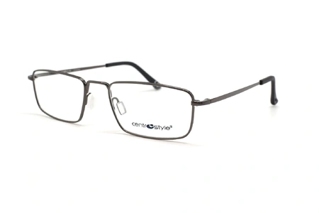 عینک مطالعه نیمه مستطیلی سنترو استایل فریم مستطیلی فلزی طوسی رنگ - عکس از زاویه سه رخ