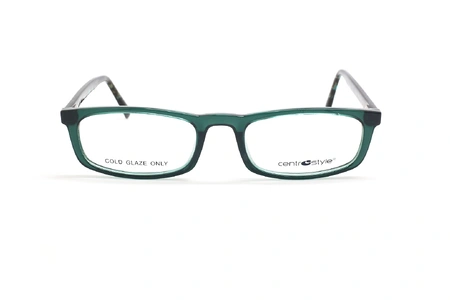 عینک مطالعه نیمه مستطیلی سنترو استایل فریم مستطیلی کائوچویی سبز رنگ - عکس از زاویه روبرو