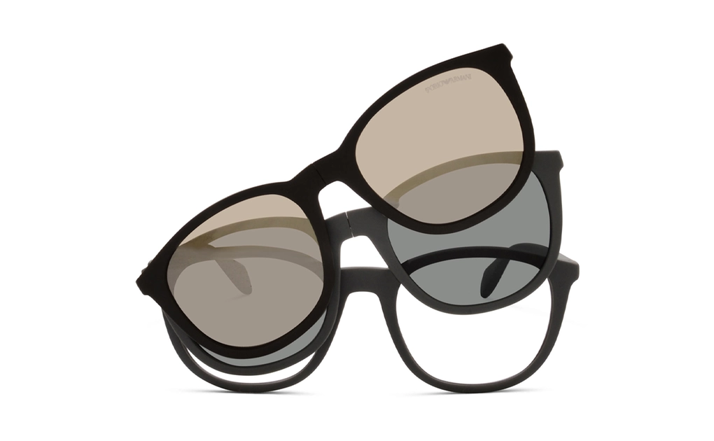 عینک امپریو آرمانی با رویه مگنتی - بدنه طوسی رنگ - عکس ترکیبی