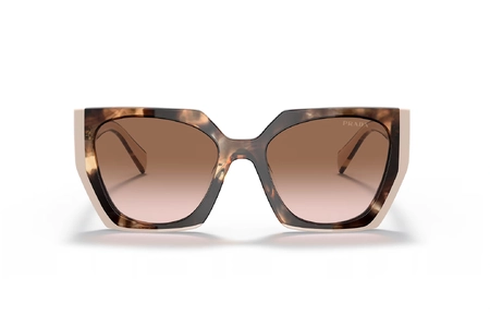 عینک آفتابی پروانه‌ای پرادا مدل SPR15W - رنگ فریم قهوه ای هاوانا - عکس از زاویه روبرو