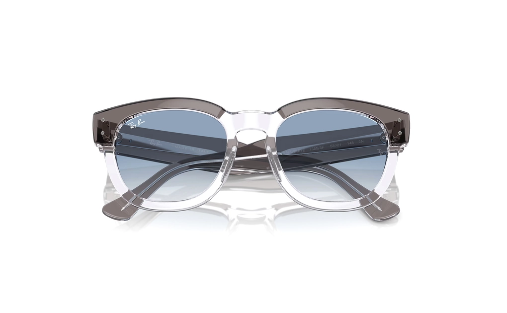 عینک آفتابی - تمام فریم - کائوچویی - ری بن - طوسی, شیشه ای - آبی طیف دار - عکس شماره 4