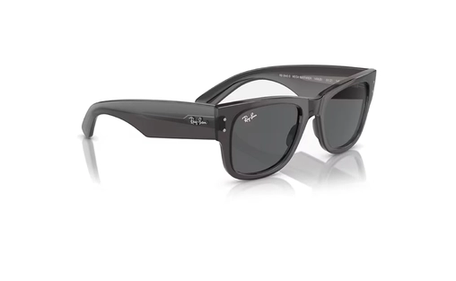 عینک آفتابی مگا ویفرر ریبن مدل RB0840 فریم مشکی شیشه ای و عدسی خاکستری - عکس از زاویه سه رخ