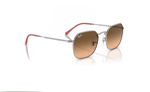 عینک آفتابی مدل جیم ریبن JIM RB3694 - فریم فلزی نقره ای براق به همراه عدسی صورتی/مشکی - عکس از زاویه سه رخ